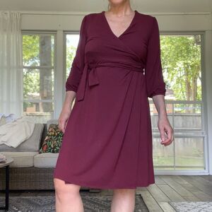 Ingrid & Isabel Maternity Wrap Dress Burgundy Women's Medium